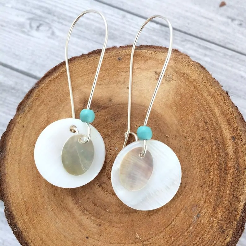 Boho mother of pearl earrings