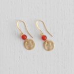 Carnelian gold earrings