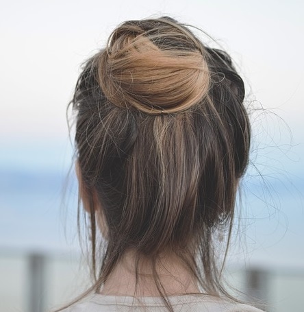 Girl with chignon hairstyle