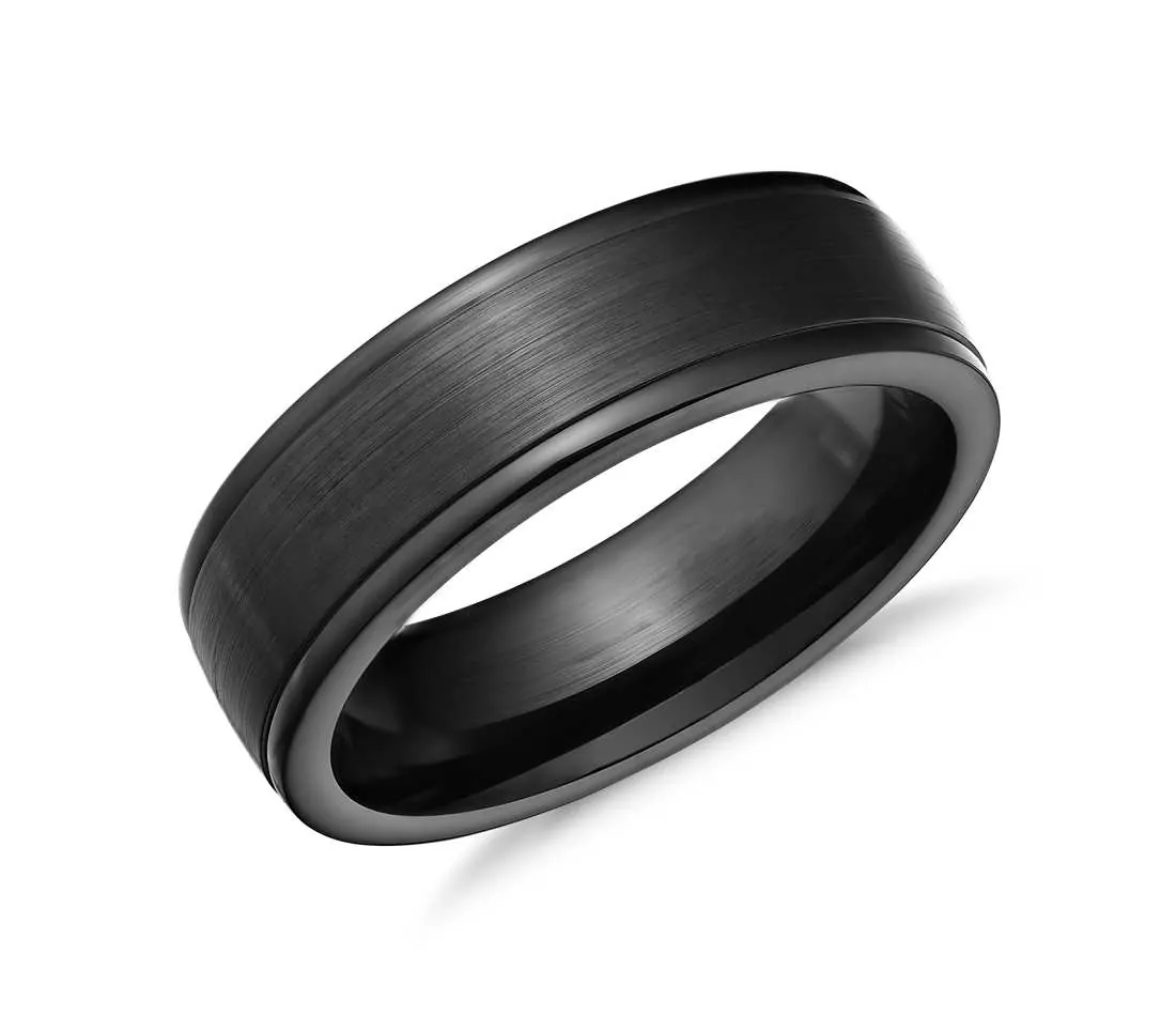 Cobalt black wedding band