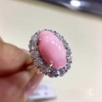 Pink conch pearl ring