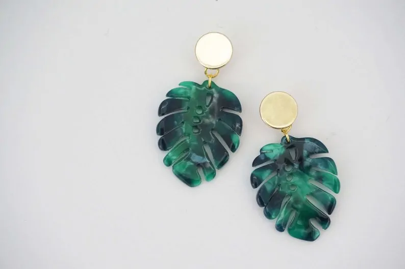 cute leaf earrings for shoulder length hair