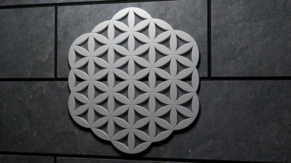 Flower of life symbol on wall
