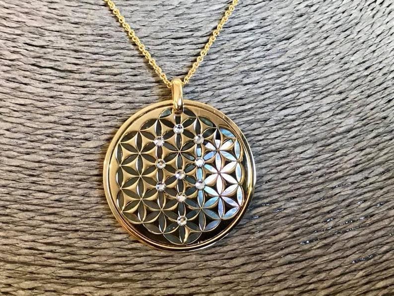 Flower of life gold pendant