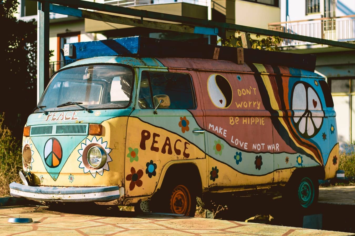 Hippie van from 60s