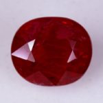 Red oval shape Mozambique ruby