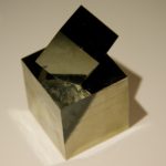 Natural pyrite rock cube