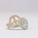 Peace sign sparkly rings