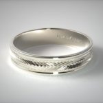 Platinum carved wedding ring