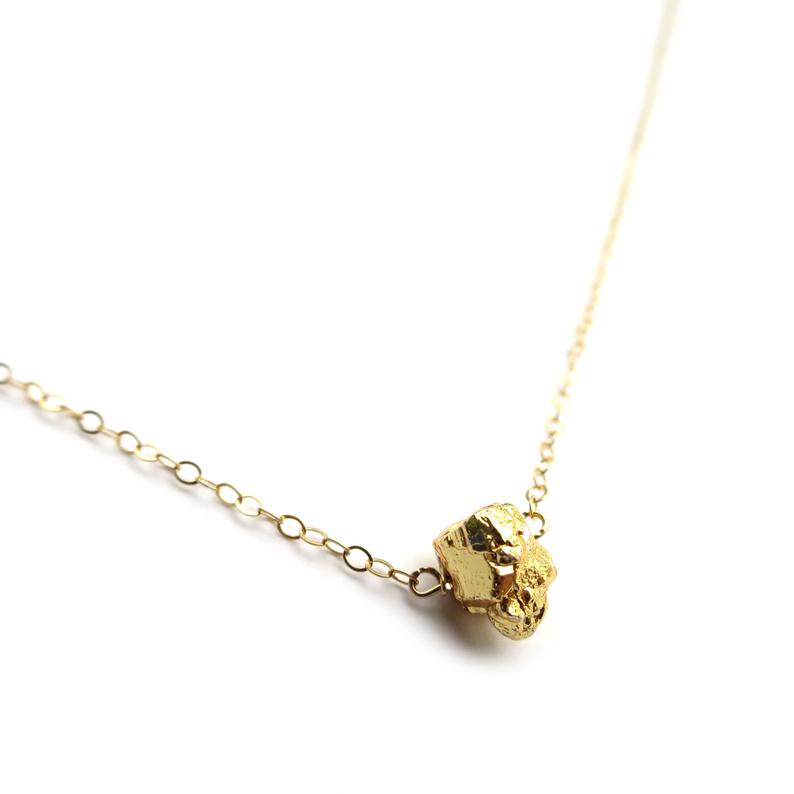 Pyrite gold necklace
