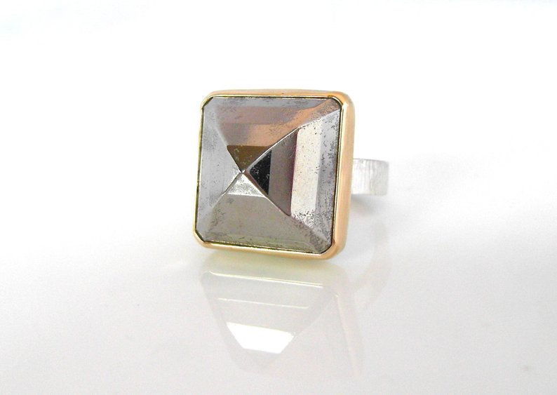 Pyrite ring faceted