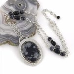 Snowflake obsidian necklace