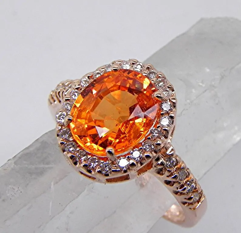 spessartite engagement ring