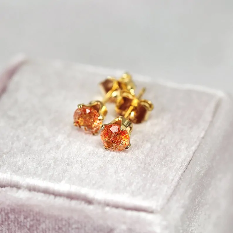 striking sunstone studs for hair let down style