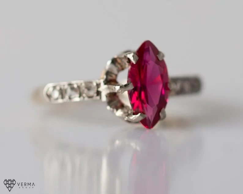 synthetic ruby ring