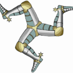 Triskelion symbol with legs