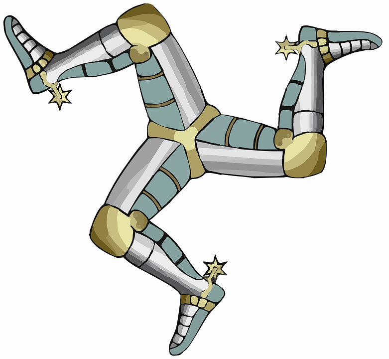 Triskelion symbol with legs