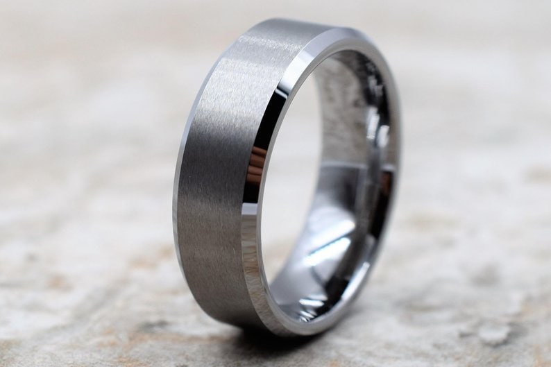 Tungsten men's wedding ring