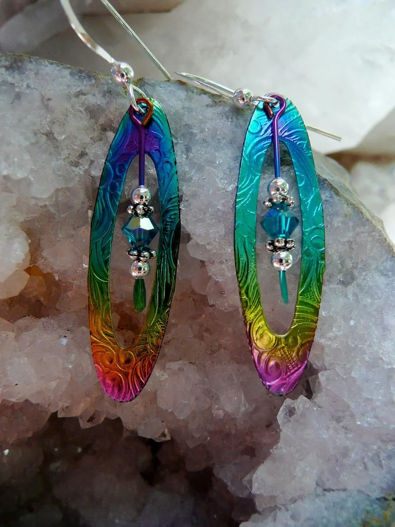 Unique niobium earrings
