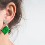 Green uvarovite garnet earrings