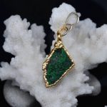 Uvarovite green pendant in gold setting