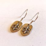 vintage brass fleur-de-lis symbol earrings
