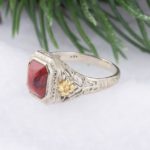 Vintage red jasper engagement ring
