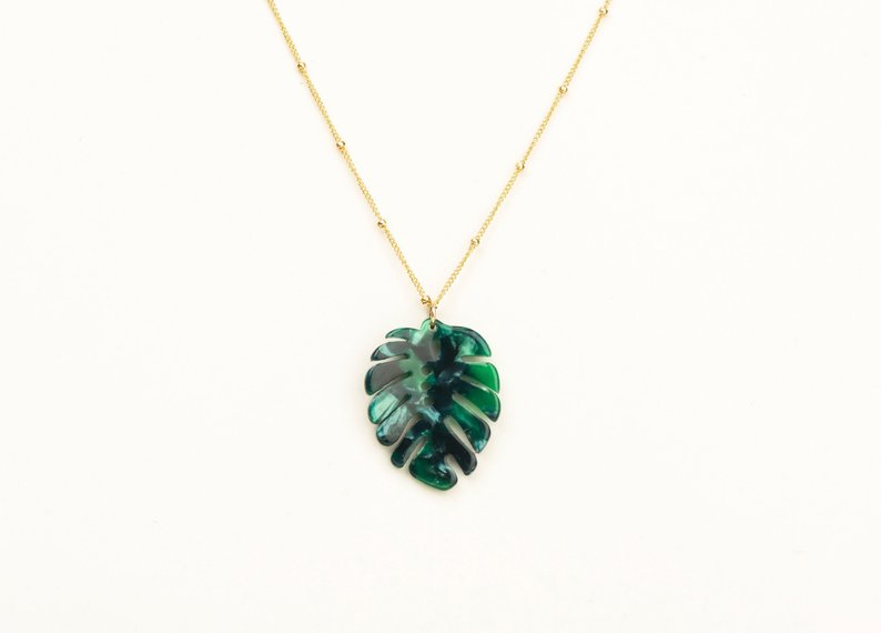 beautiful green leaf jewelry