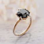 Black moissanite engagement ring