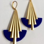 Blue bakelite earrings