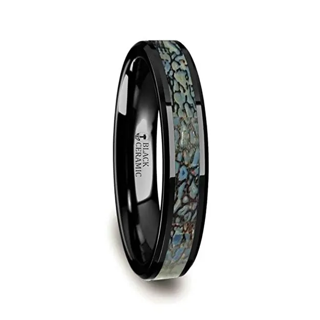 Black ceramic wedding band