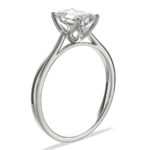 Diamond cathedral setting engagement ring in white gold