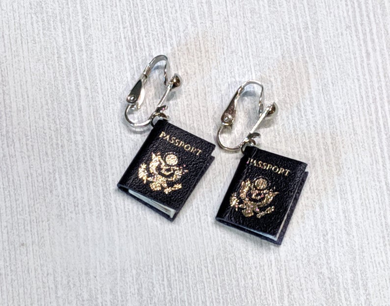 Passport earrings