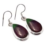 ruby-zoisite pear shape earrings
