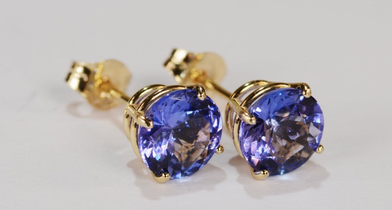 Blue tanzanite earrings