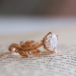 Victorian inspired moissanite engagement ring