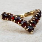 vintage garnet wishbone ring