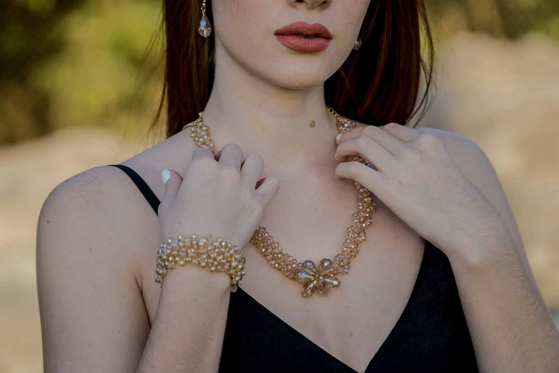 Girl wearing Monet jewelry