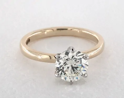 k color diamond engagement ring in yellow gold