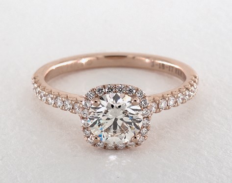 Rose gold k color diamond engagement ring
