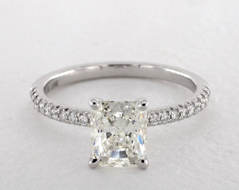 I color diamond engagement ring princess cut in white gold