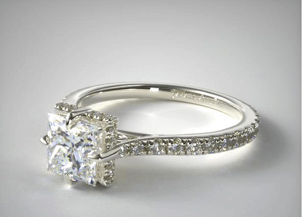 Princess cut engagement ring white gold