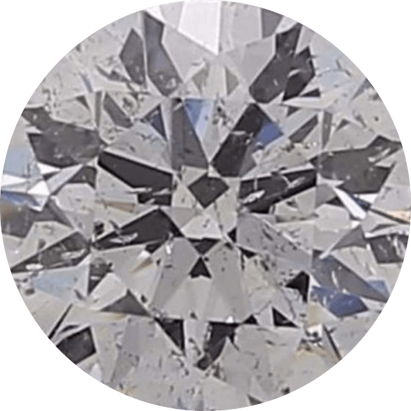 Highly included round shape diamond
