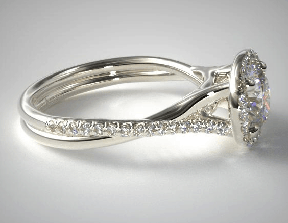 Halo high setting engagement ring