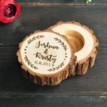 Personalized rustic engagement ring box