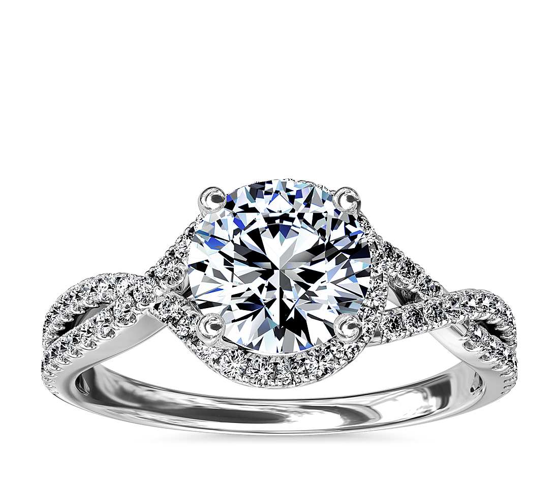 Crossover ring shank engagement ring