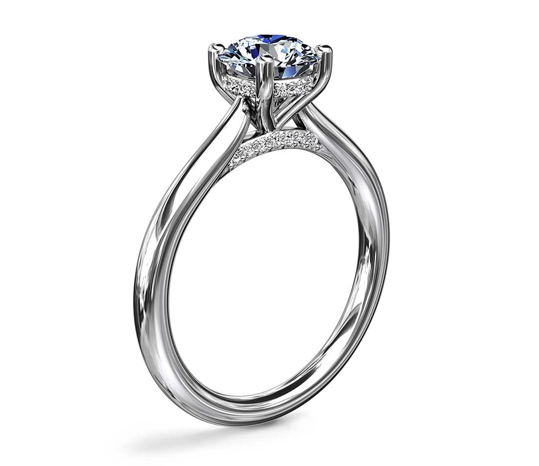 Hidden halo engagement ring design