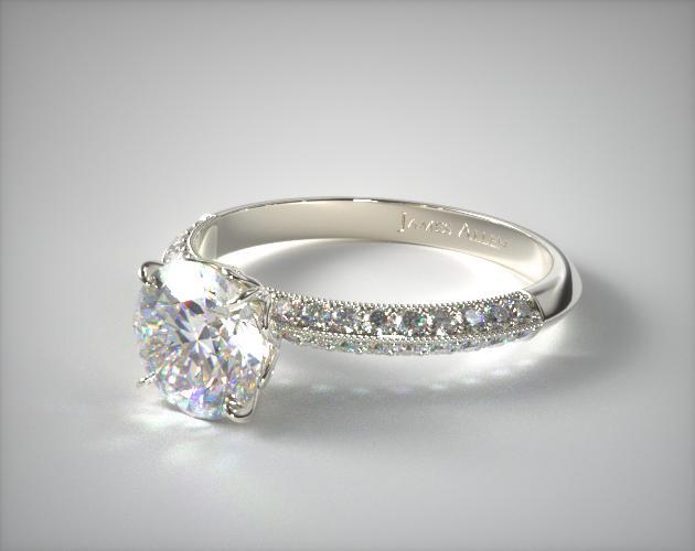 pave setting engagement ring closeup