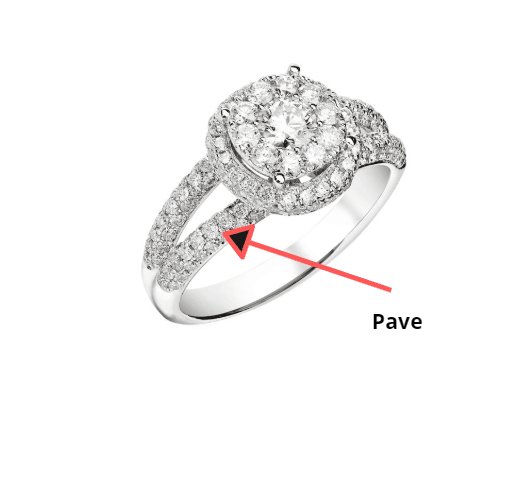 Pave, part of a ring