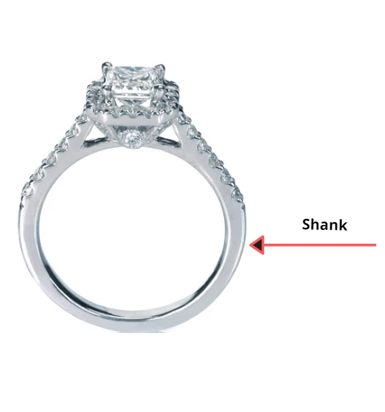 Shank part of a ring